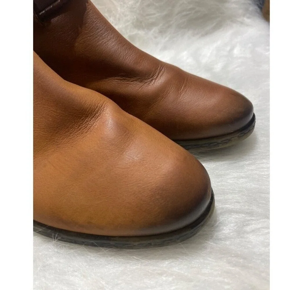 Free People Low Rider Tan Leather Snake Embossed Ankle Boots Womens 9.5‎
